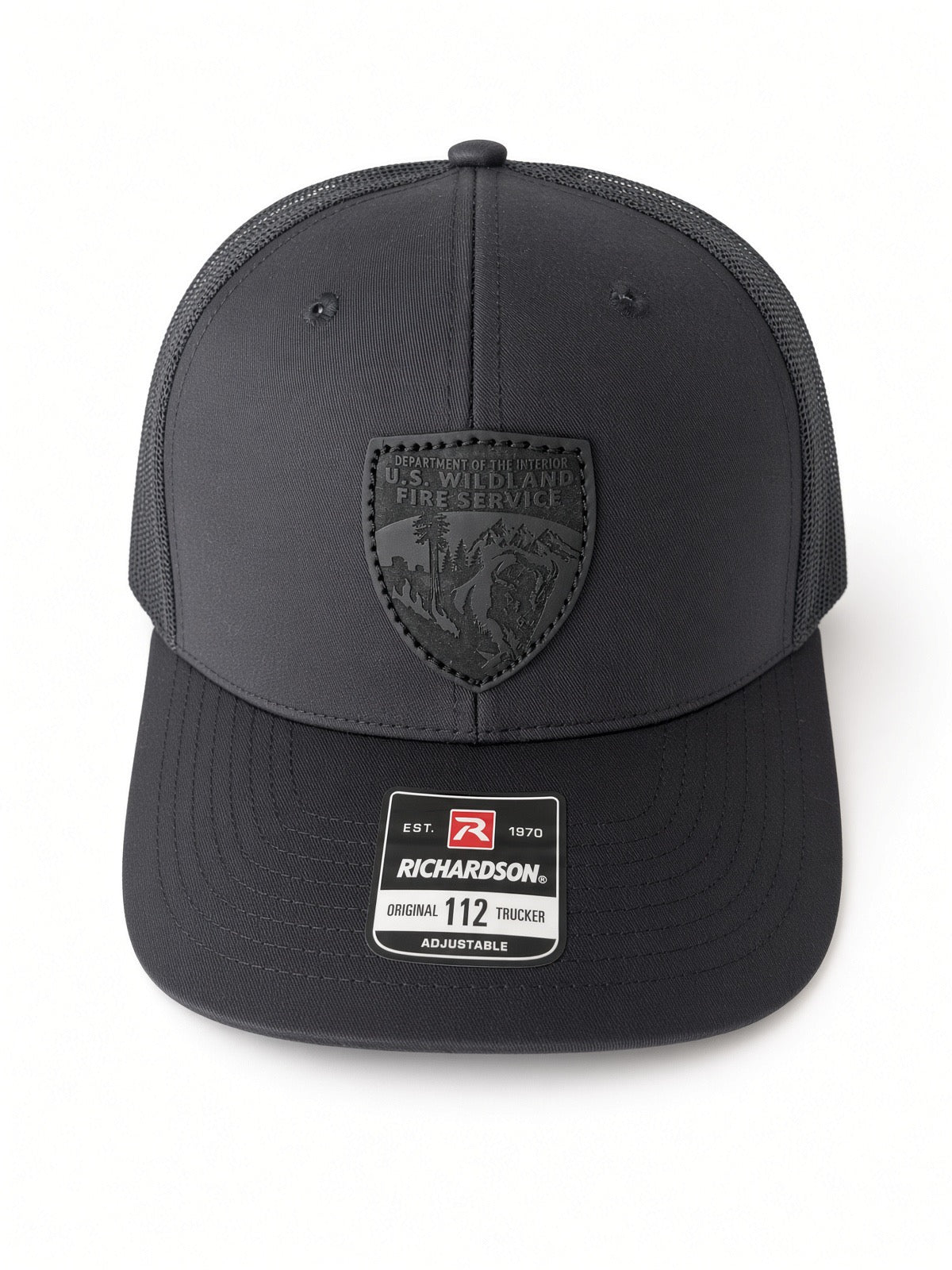 USWFS Black/ Black Snapback Hat Leather Patch